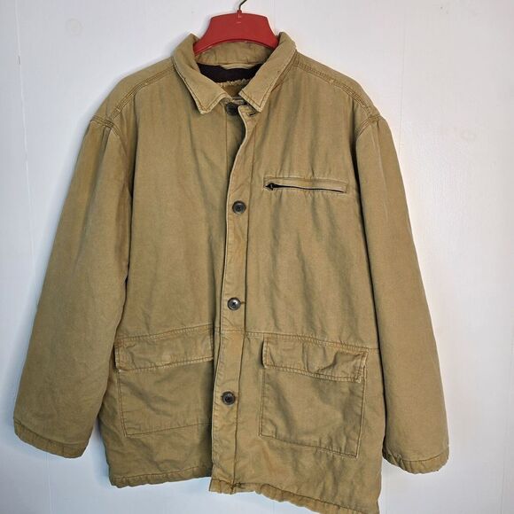 BKE 67 Other - BKE 67 Mens Tan Canvas Barn Jacket‎ Wool Blend Lined Workwear Coat Large 46150